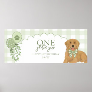 Grüner Eins Goldenes Jahr Retriever Welpe 1. Gebur Poster