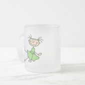Grüner Eislauf-Mädchen-Becher Mattglastasse (Vorderseite Links)