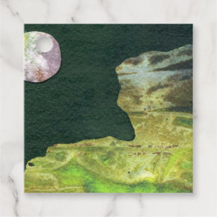 Grüner Eismond über Jade Rock Planet Geschenkanhänger