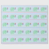 Grüner Elefant Balanceakt Geschenkpapier (Flach)