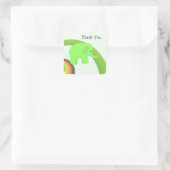 Grüner Elefant Danke Quadratischer Aufkleber (Tasche)