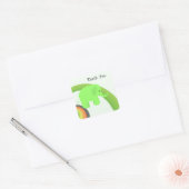 Grüner Elefant Danke Quadratischer Aufkleber (Umschlag)