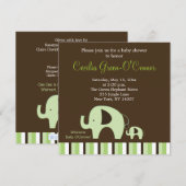 Grüner Elefant (Junge oder Mädchen-Neutral) 5x5 Ei Einladung (Vorne/Hinten)