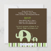 Grüner Elefant (Junge oder Mädchen-Neutral) 5x5 Ei Einladung (Rückseite)