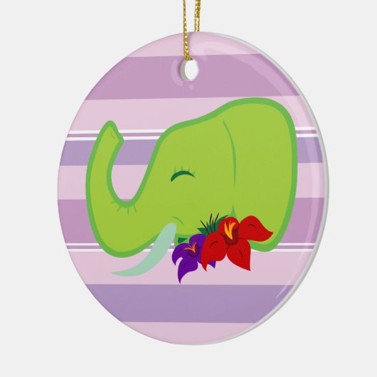 Grüner Elefant Keramik Ornament (Links)