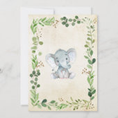 Grüner Elefant Kinderdusche Einladung (Rückseite)