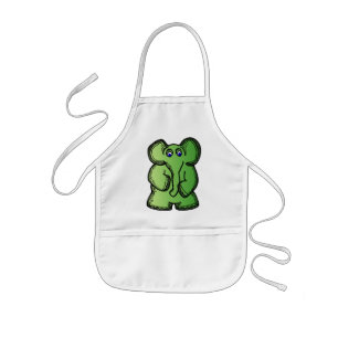 Grüner Elefant Kinderschürze