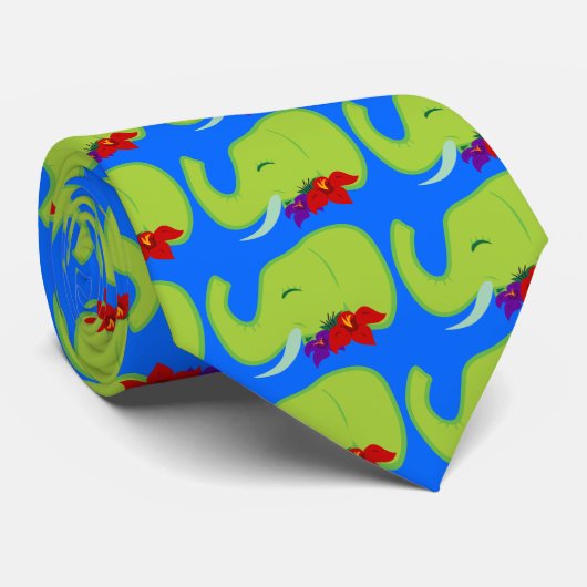 Grüner Elefant Krawatte (Gerollt)