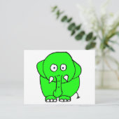 Grüner Elefant Postkarte (Stehend Vorderseite)