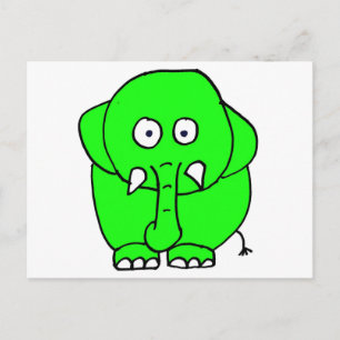 Grüner Elefant Postkarte