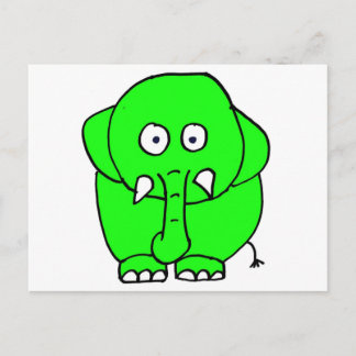 Grüner Elefant Postkarte