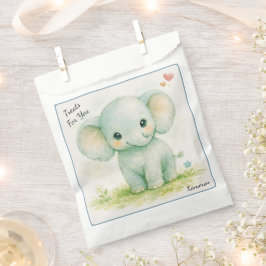 Grüner Elefant Safari Sanfter Riese Baby Shower Geschenktütchen