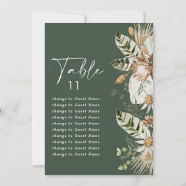 Grüner, eleganter Hochzeitstisch-Sitzplan