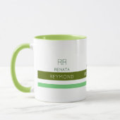 grüner eleganter Name mit Streifen Tasse (Links)