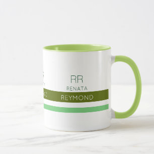 grüner eleganter Name mit Streifen Tasse