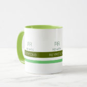 grüner eleganter Name mit Streifen Tasse (Vorderseite Links)