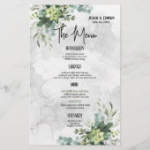 Grüner Eleganter Wedding Watercolor BlumenMinimal (Rückseite)