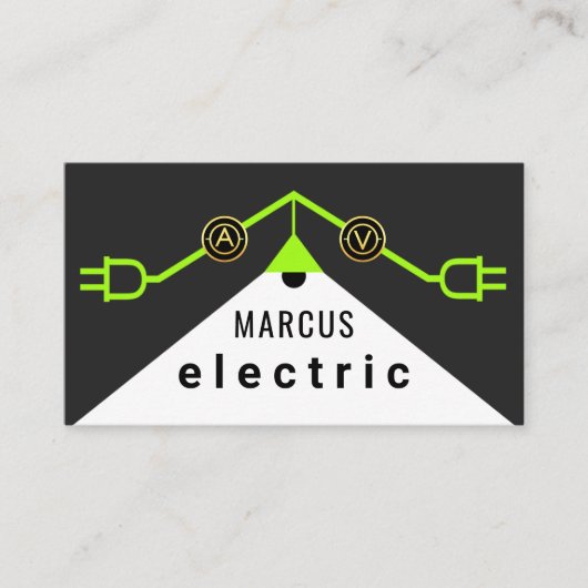 Grüner elektrischer Dachdrahtrahmen Visitenkarte (Vorderseite)