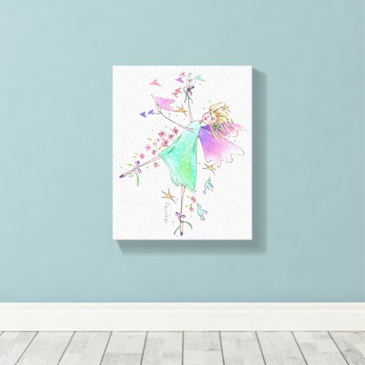 Grüner Engel bringt Liebe und friedliche Leinwand (Insitu (Holzboden))