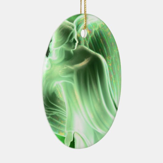 Grüner Engel mit Sprichwort - Ovale Ornamente (Rechts)