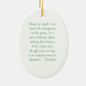 Grüner Engel mit Sprichwort - Ovale Ornamente (Hinten)