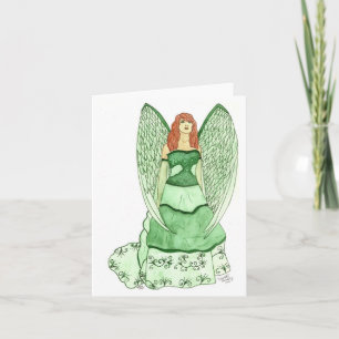 Grüner Engel Notecard Karte