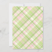 Grüner entzückender Gingham-Bogen Einladung (Rückseite)