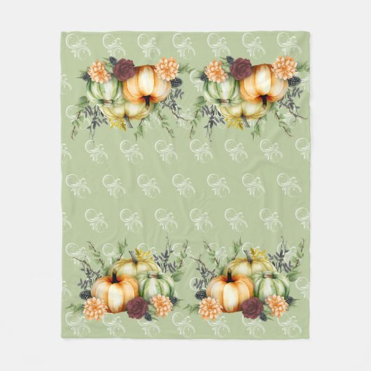Grüner Erntedank Fleecedecke (Vorderseite)