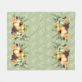 Grüner Erntedank Fleecedecke (Vorderseite (Horizontal))