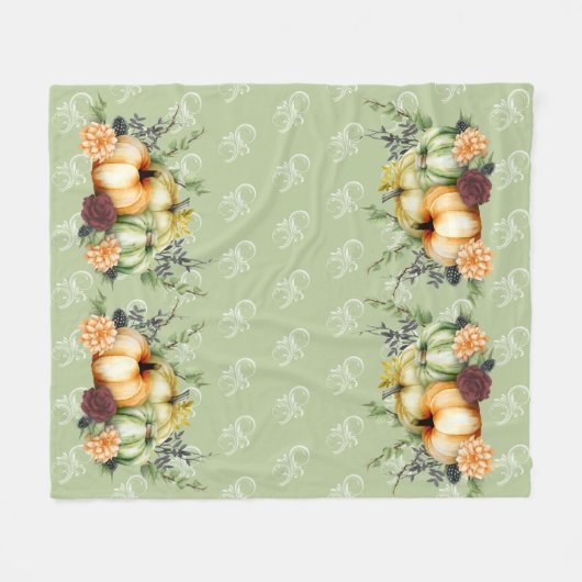 Grüner Erntedank Fleecedecke (Vorderseite (Horizontal))