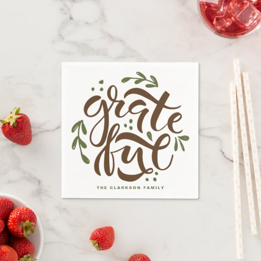 Grüner Erntedank Serviette (Beispiel)