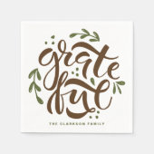 Grüner Erntedank Serviette (Vorderseite)