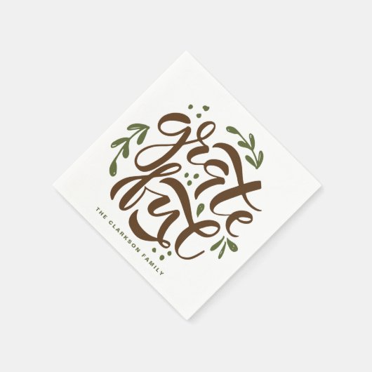 Grüner Erntedank Serviette (Ecke)