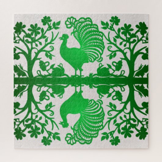 Grüner Erntedank Türkei Floral Jigsaw Puzzle (Vertikal)