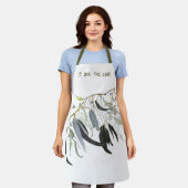 Grüner Eukalyptus Aquarell Ich liebe den Koch Schürze (Getragen)