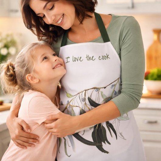 Grüner Eukalyptus Aquarell Ich liebe den Koch Schürze