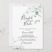 Grüner Eukalyptus-Brunch mit Brautdusche Einladung (Vorderseite)