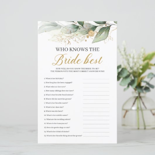 Grüner Eukalyptus, der Brautspiel kennt (Stehend Vorderseite)