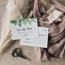 Grüner Eukalyptus Foliage Save the Date