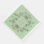 Grüner Eukalyptus-Glitzer Sparkle Sage Botanisch Serviette (Ecke)