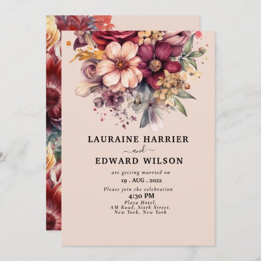 Grüner Eukalyptus Grüner Blumengarten Einladung (Vorne/Hinten)