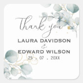 Grüner Eukalyptus-Grüngarten Quadratischer Aufkleber (Vorderseite)