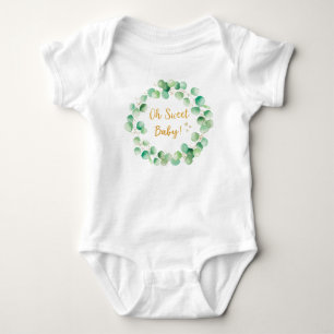 Grüner Eukalyptus-Holz-Zitat Baby Strampler