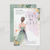 Grüner Eukalyptus Save The Date (Vorne/Hinten)