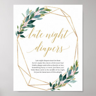 Grüner Eukalyptus Spätdiaper Spielschild boho Poster