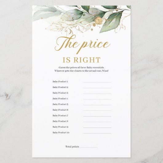 Grüner Eukalyptus verlasse den Preis für das richt (Vorderseite)