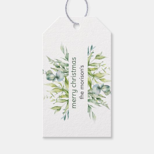 Grüner Eukalyptuszweig Geschenkanhänger (Vorderseite)