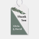 Grüner Eukalyptuszweig mit Blätter Hochzeit Geschenkanhänger (Rückseite)