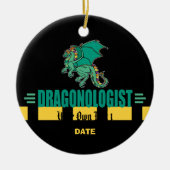 Grüner Fantasiedrache Keramikornament (Vorne)