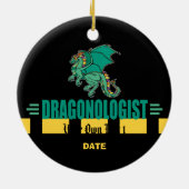 Grüner Fantasiedrache Keramikornament (Hinten)